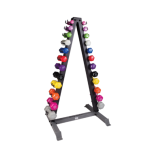 BODY SOLID 12 PAIRS VINYL DUMBBELLS 1-15LBS, WITH RACK